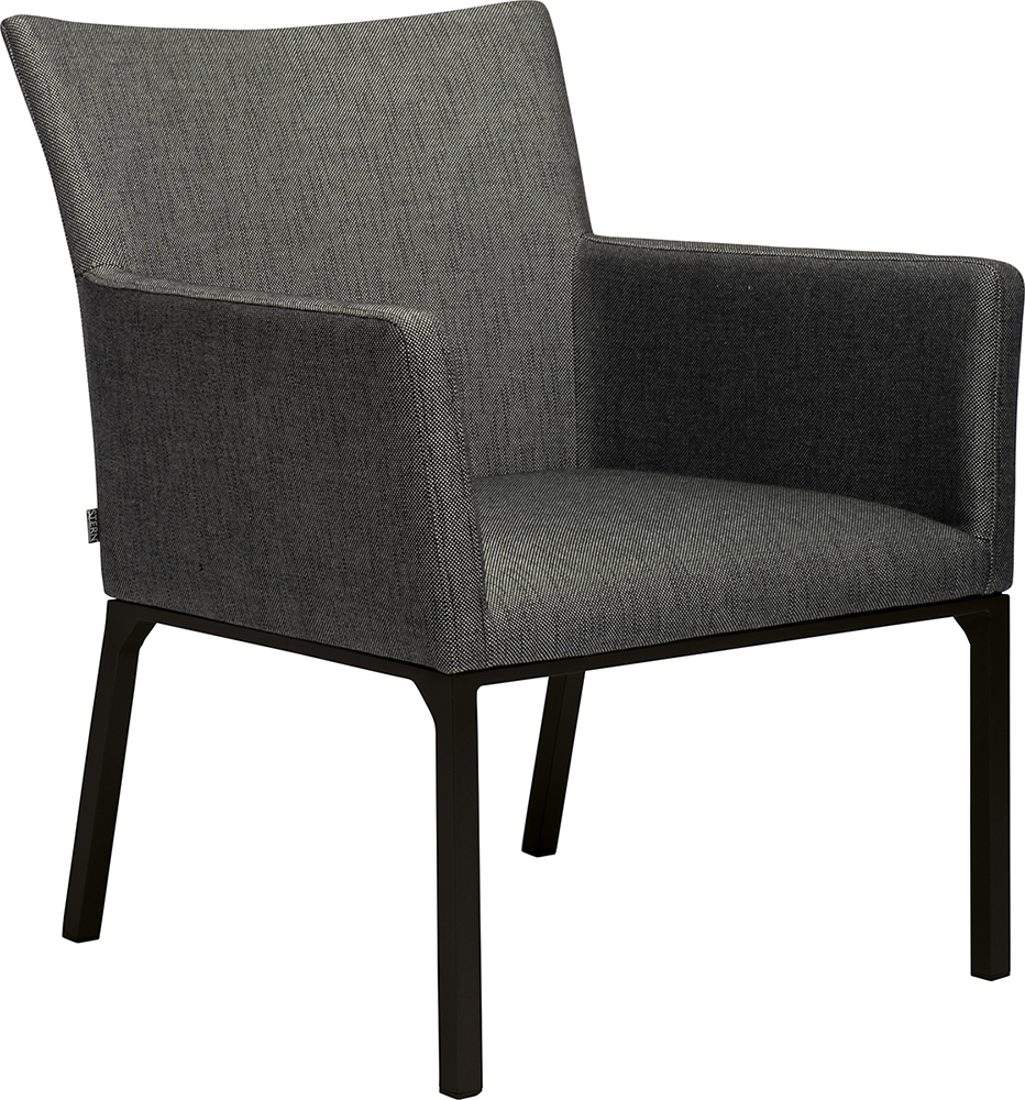 STERN Lounge-Sessel ARTUS Aluminium schwarz matt Bezug Outdoorstoff seidenschwarz 