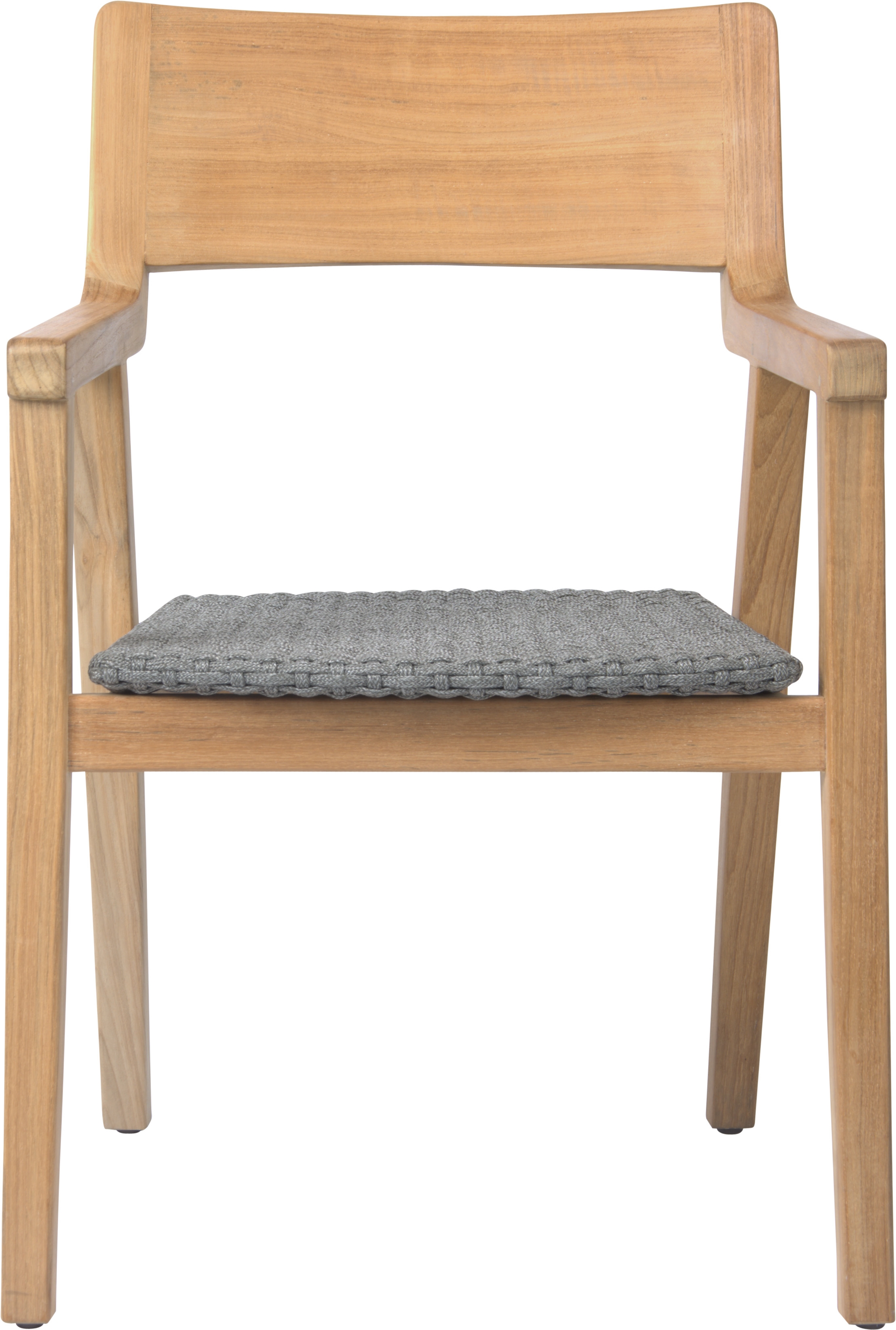 STERN Dining-Sessel TAJA Teak mit Kordel steingrau