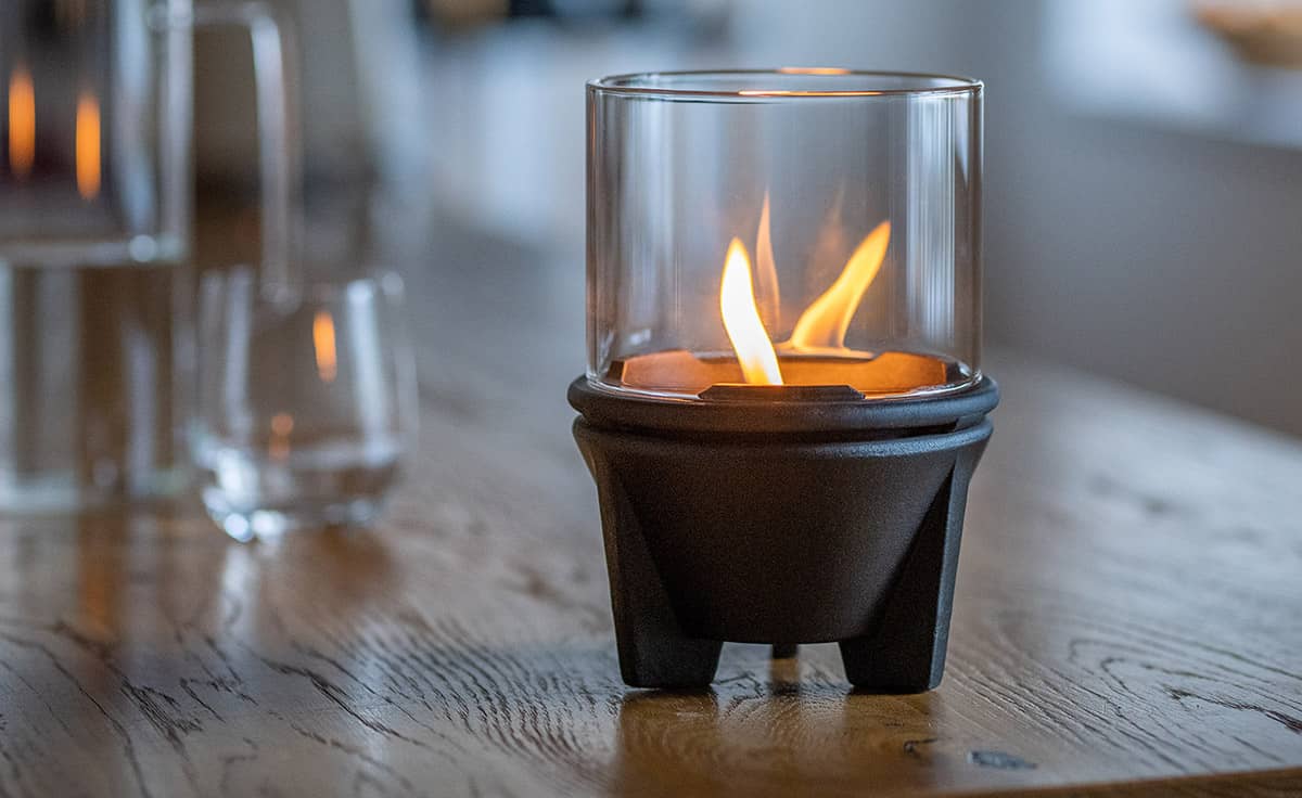SCHMELZFEUER® INDOOR CERALAVA® MIT WINDGLAS-AUFSATZ