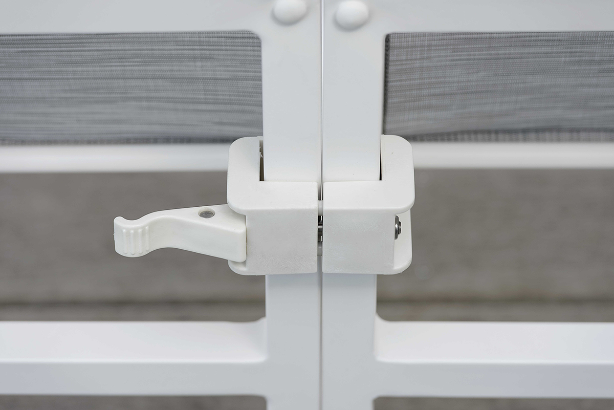STERN Lounge-Mittelelement SKELBY Aluminium weiß mit Bezug Textilen silber 