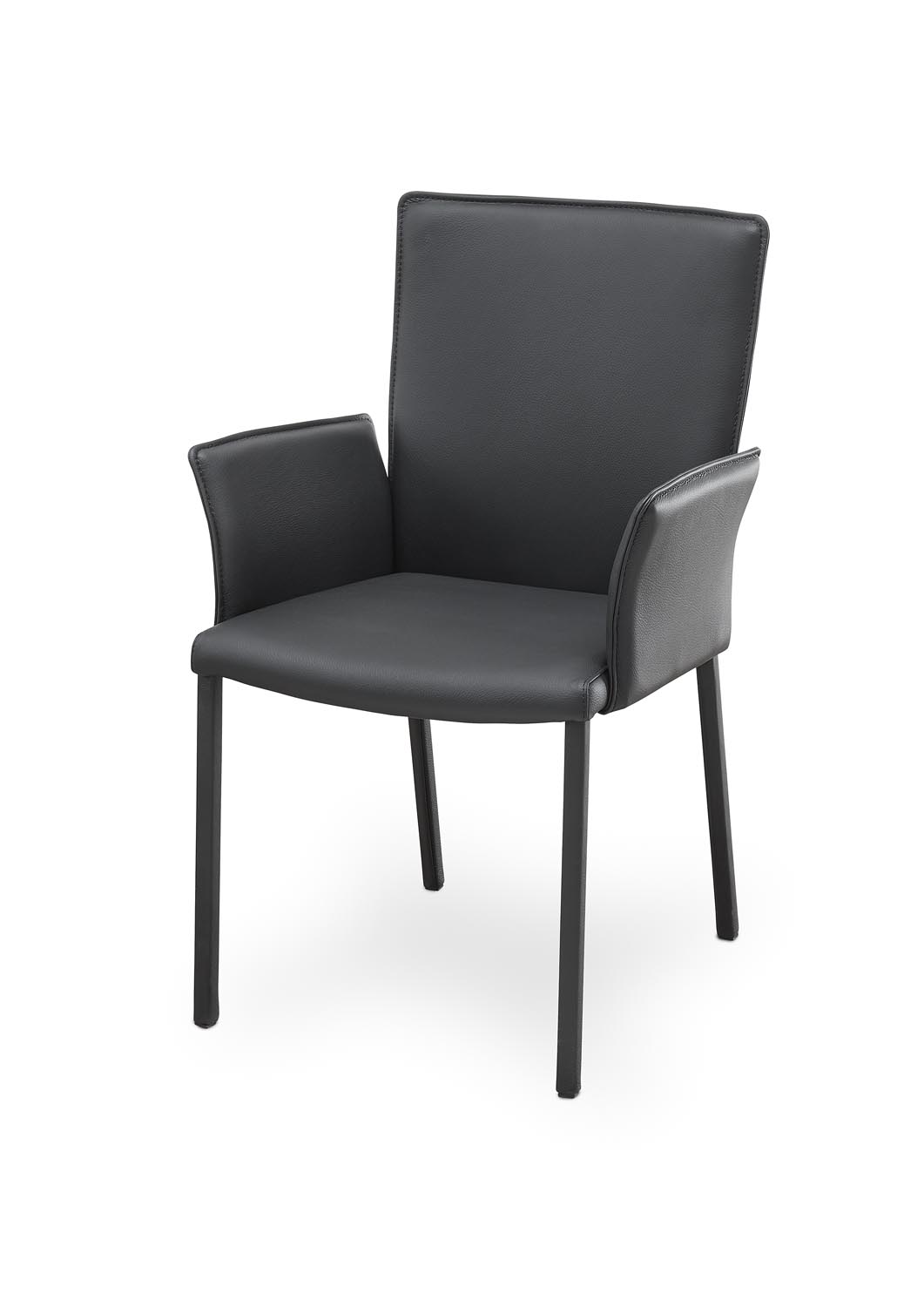 WK 701 Stuhl | Leder schwarz