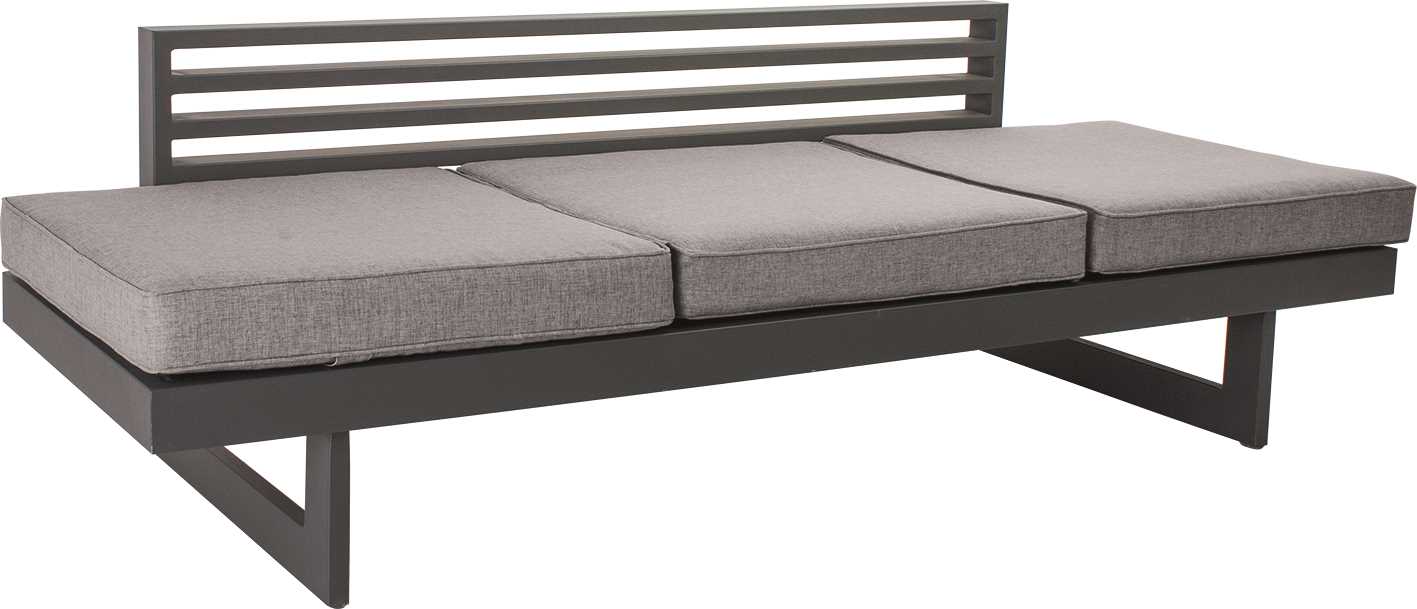 STERN Lounge/Liege NEW HOLLY Aluminium anthrazit Textilen silber/Kissen 100% Polyacryl seidengrau