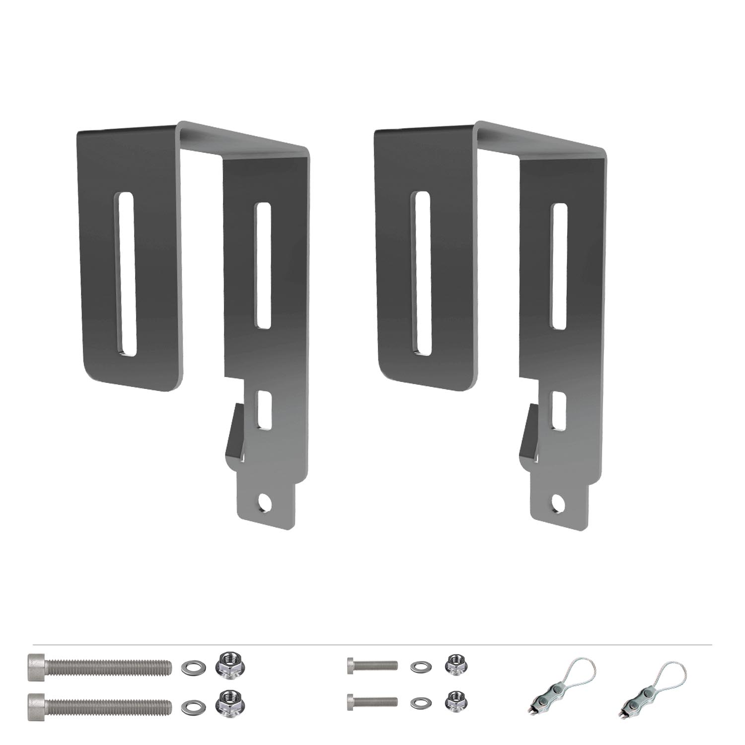 Balkonkraftwerk Befestigung Solar Haken für Balkon 50mm | 70mm | 100mm (eckig)