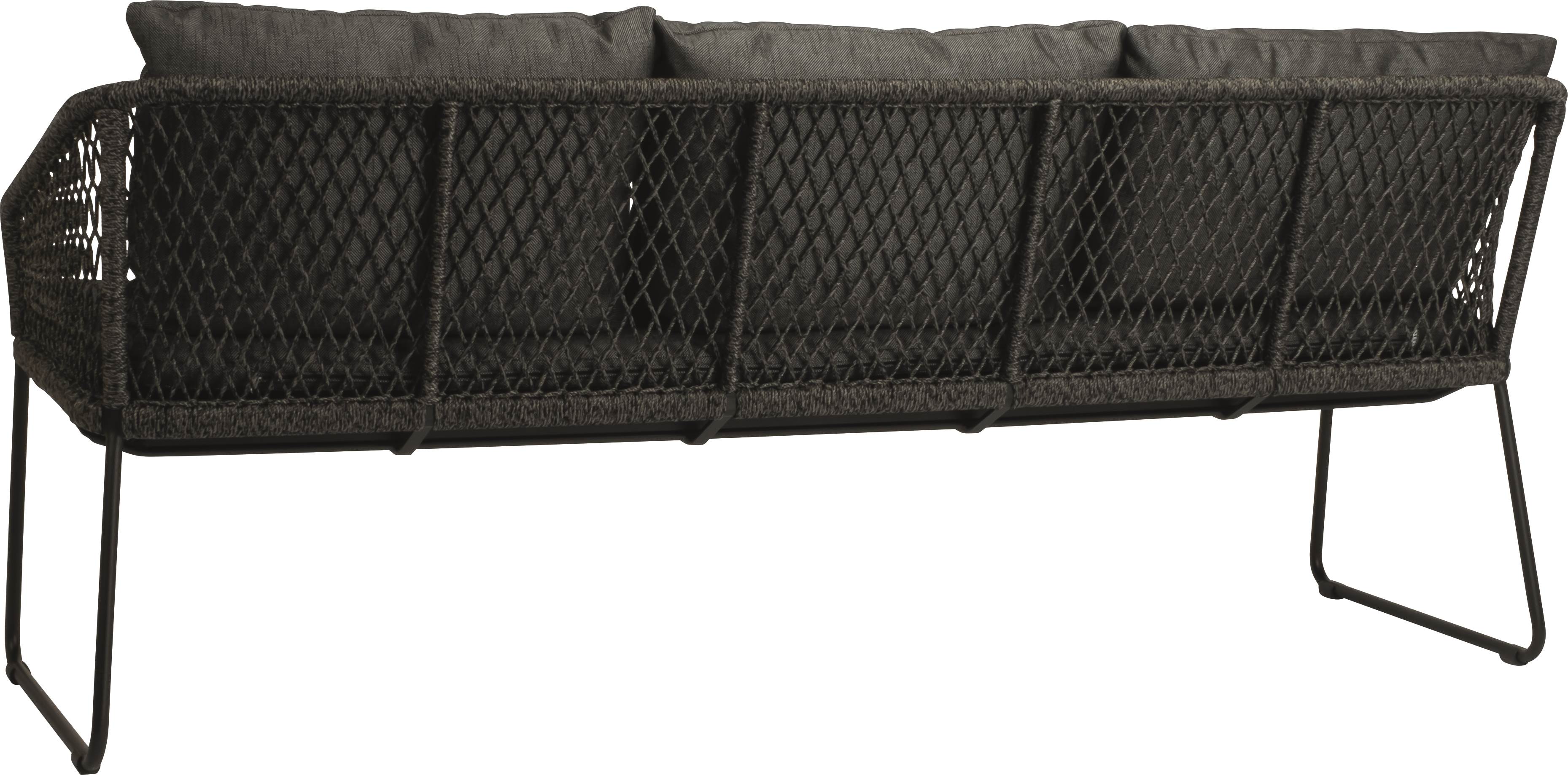 STERN Kufenbank 3-Sitzer ODEA Aluminium schwarz matt/Kordel pepper/Kissen 100% Polyacryl seidenschwarz STERN Kufenbank 3-Sitzer ODEA Aluminium schwarz matt/Kordel pepper/Kissen 100% Polyacryl seidenschwarz