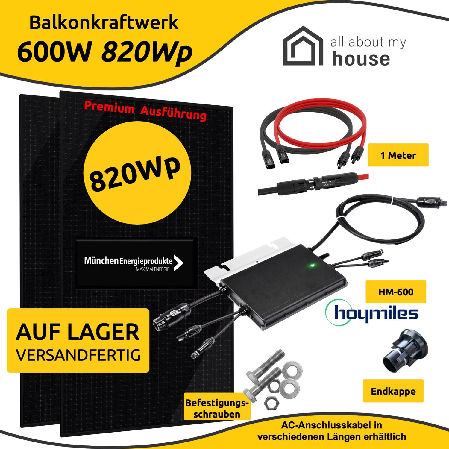 Balkonkraftwerk 600 Watt mit 820 Wp MünchenEnergieprodukte