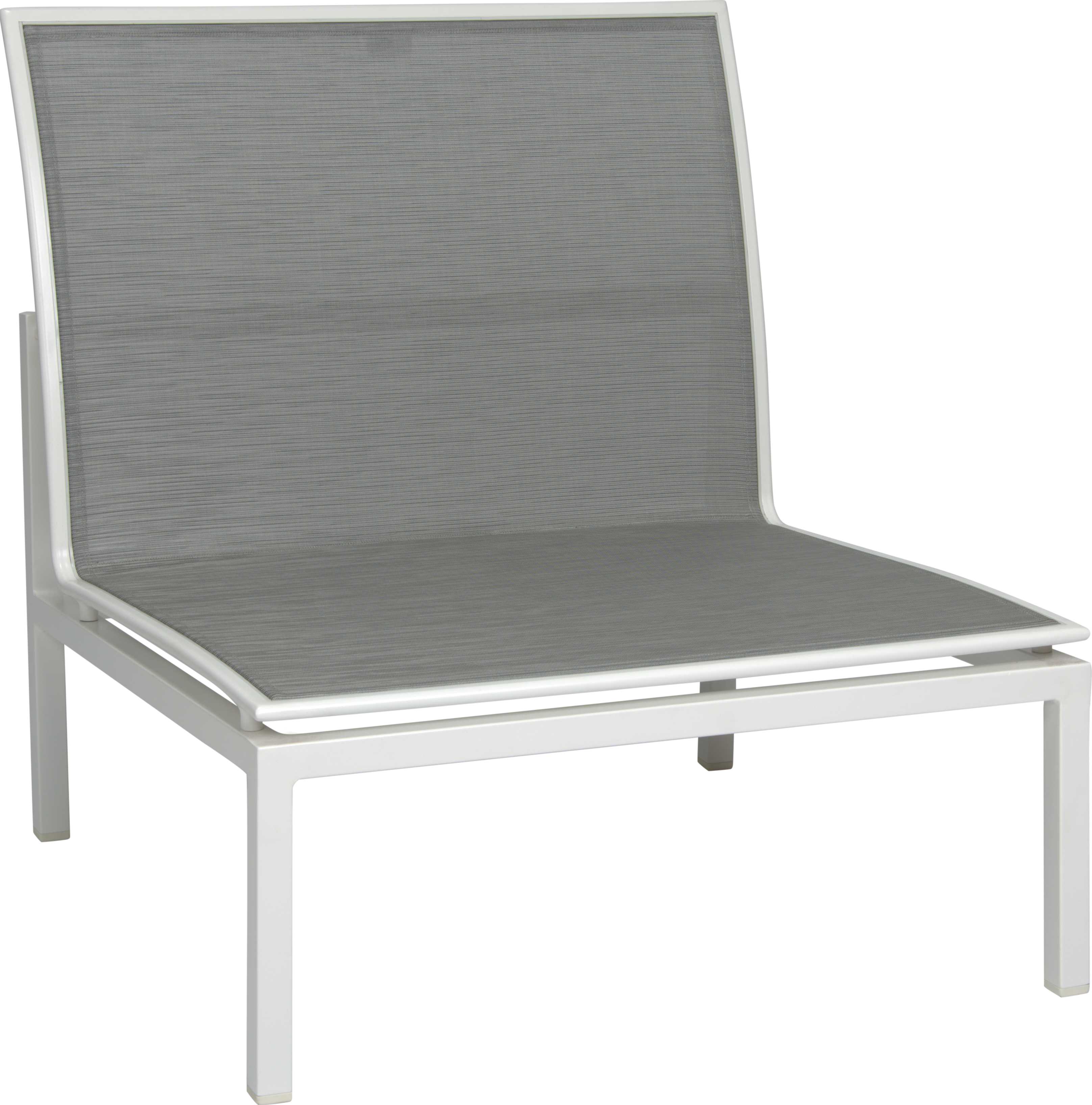 STERN Lounge-Mittelelement SKELBY Aluminium weiß mit Bezug Textilen silber 