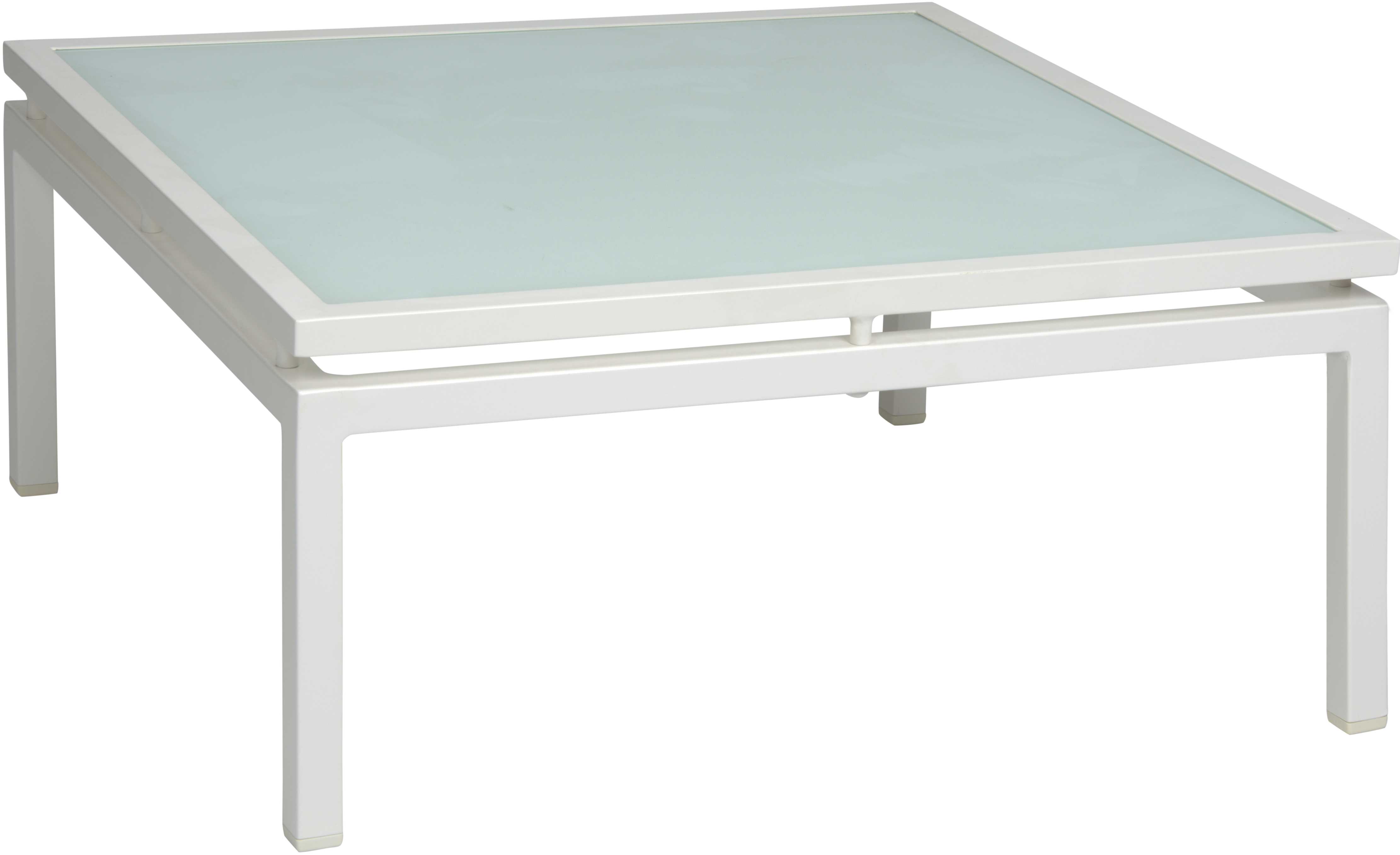 STERN Beistelltisch SKELBY Aluminium weiß mit Glasplatte weiß